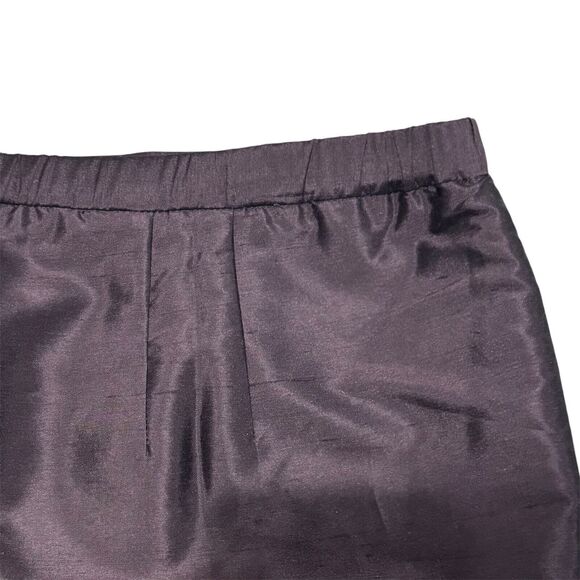 Coldwater Creek NWT Silk Flat Front Side Zip Trousers Brown 12 Lined Cropped - Picture 4 of 9